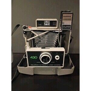 Vintage Polaroid 430 Land Camera w/ Shell Case & Straps Untested